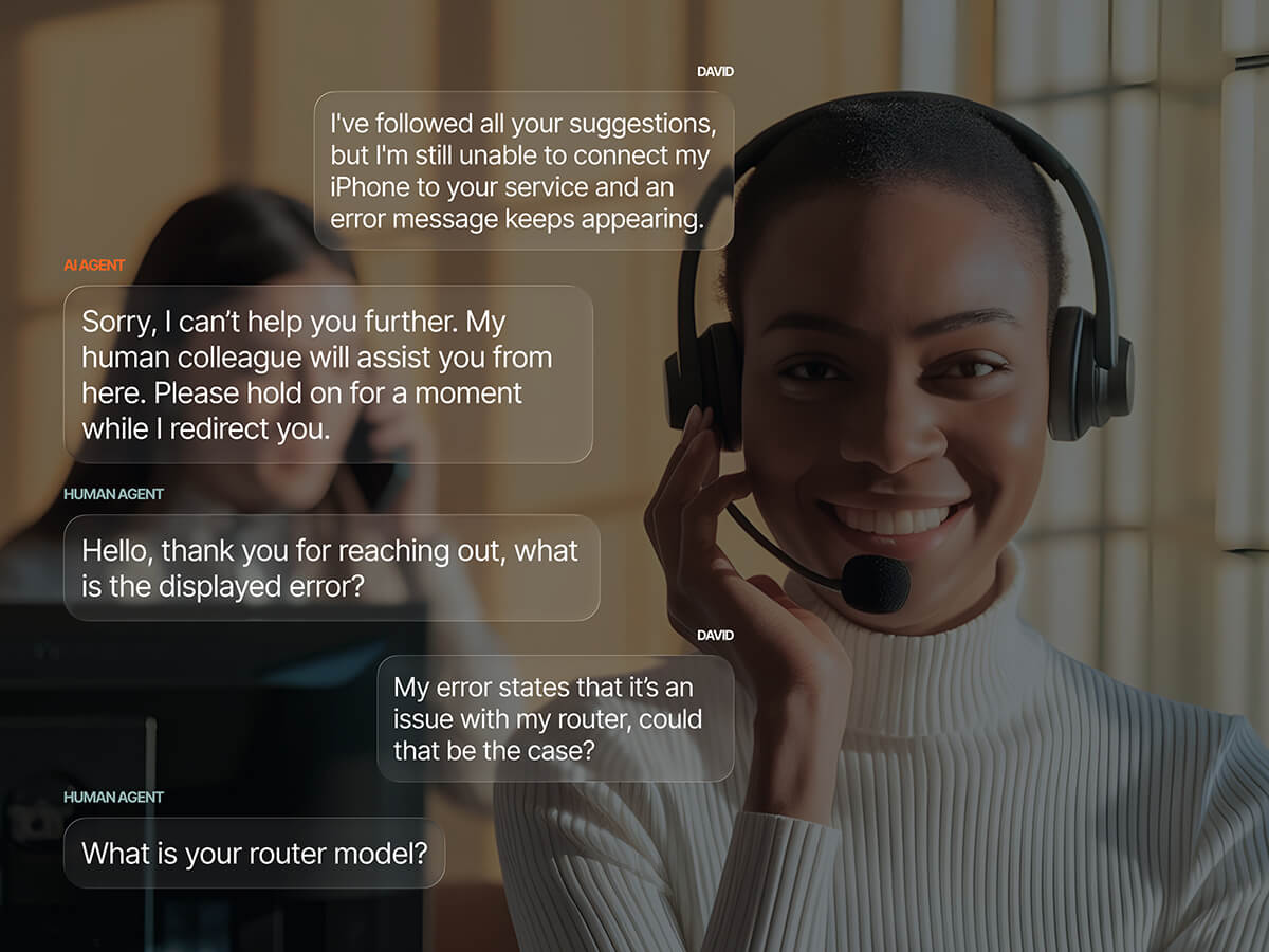 Mobile support chat recommends black wide‑fit sandals, lists sizes with images, correcting a previous answer.